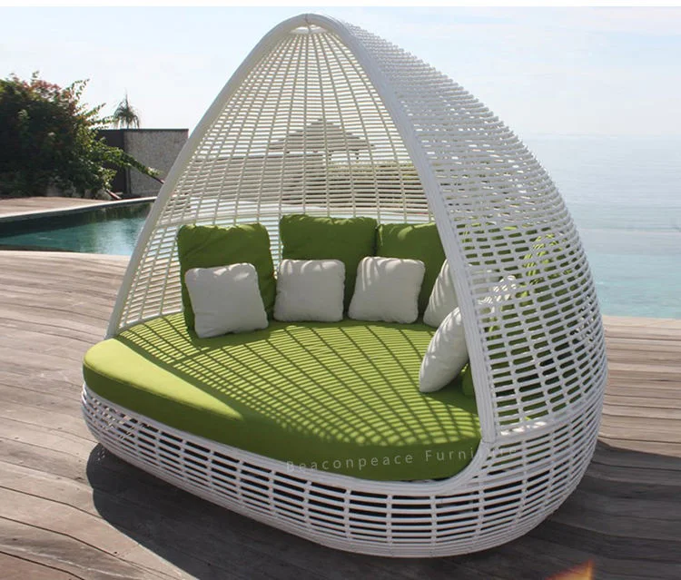 Garden Sunbeds Beach Rattan Daybed Outdoor Pool Sofa Furniture Cabana Sunbeds for Hotel