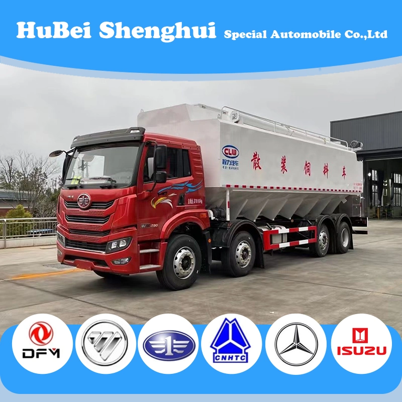 FAW 8X4 40-44m3 40cbm Animal Bulk Feed Truck with Electric Auger