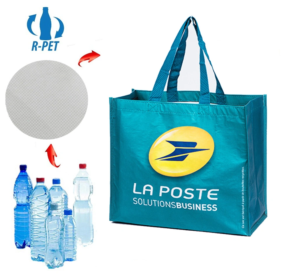 Personalizar la Estructura Ecológica Reusable RPET PP Non-Woven Tote bolsas de compras