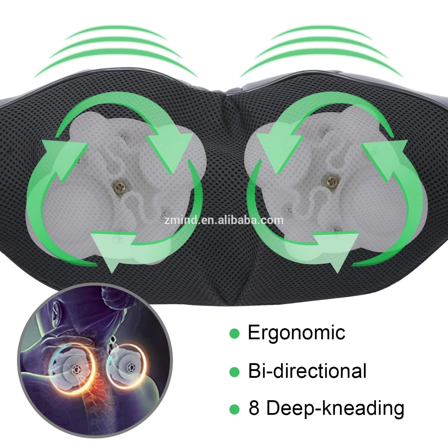 Shiatsu Neck and Back Massager with Heat, Deep Tissue Kneading Sports Recovery Massagers for Neck, Back, Shoulders Shiatsu Massage Tools Heat - Deep Tissue