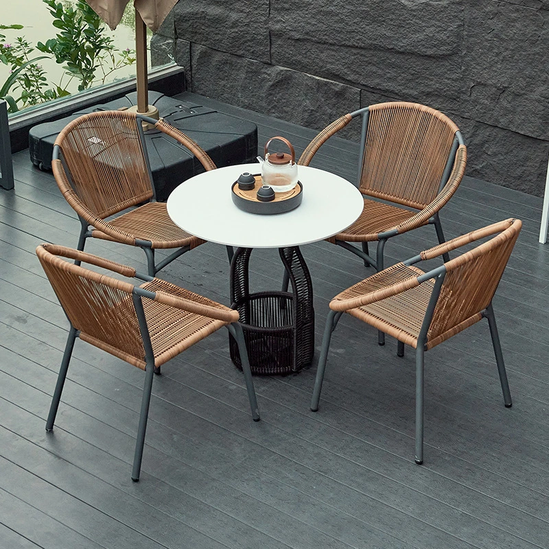 Balcony, Outdoor Courtyard, Garden, Modern Minimalist Rattan Weaving Used Furniture