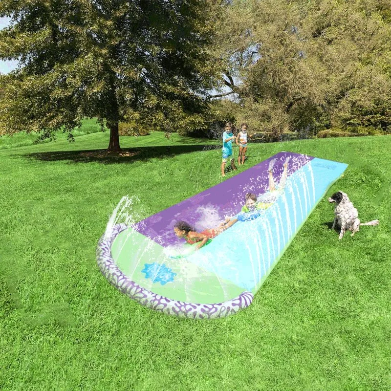Juego de patio trasero de PVC doble Splash inflables toboganes para niños