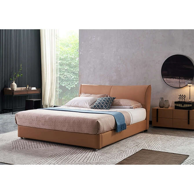 Wholesale Furniture 5 Star Modern Hotel Nordic Style Tufted Bed Leather Bedroom Set