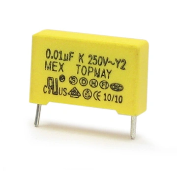 Long Life Reliable Small Yellow 0.47UF 275VAC X2 Metallized Polypropylene Film Capacitor Topmay -1