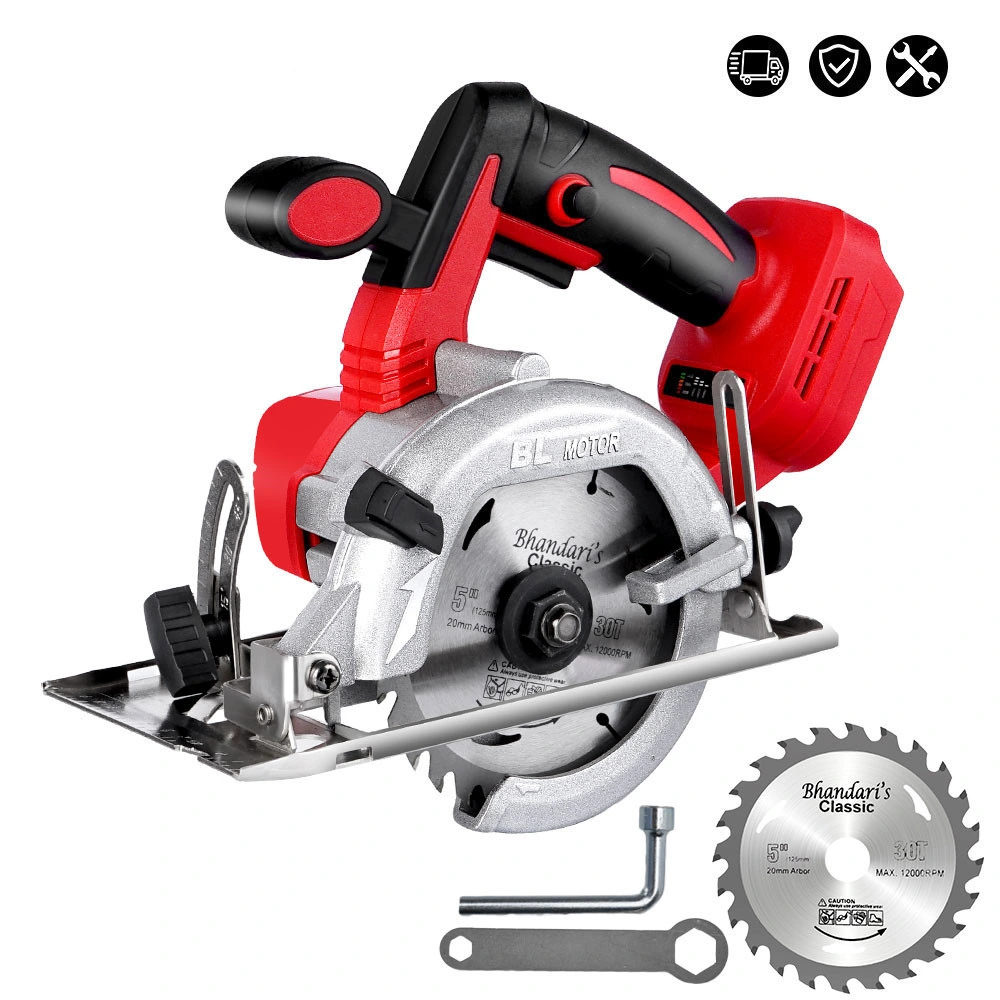 5 Inch Cordless Brushless Electric Circular Cutting Saw Machines with 4ah/5ah Battery for Woods and Stones Garden Work