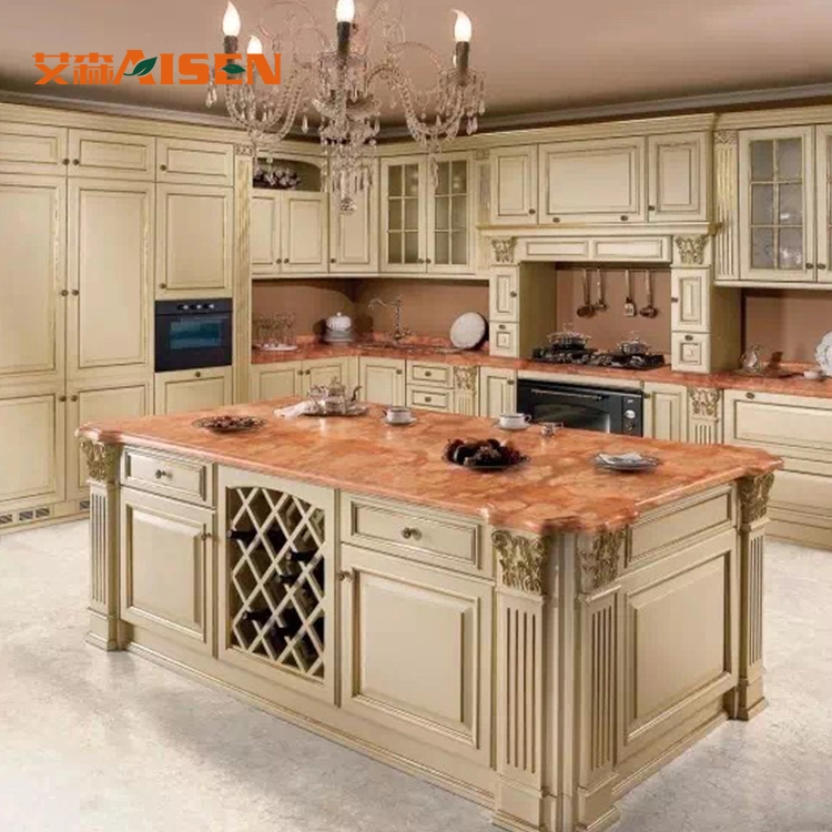 Custom Antique Style Design Solid Wood Kitchen Cabinet for Sale From China