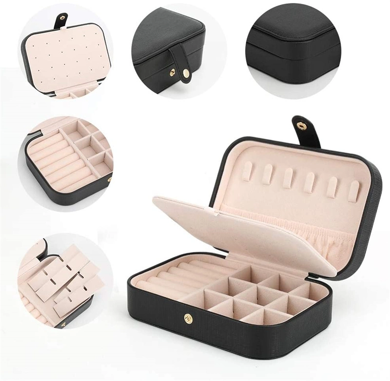 Leather Jewelry Box Double Layer Travel Jewelry Organizer for Women