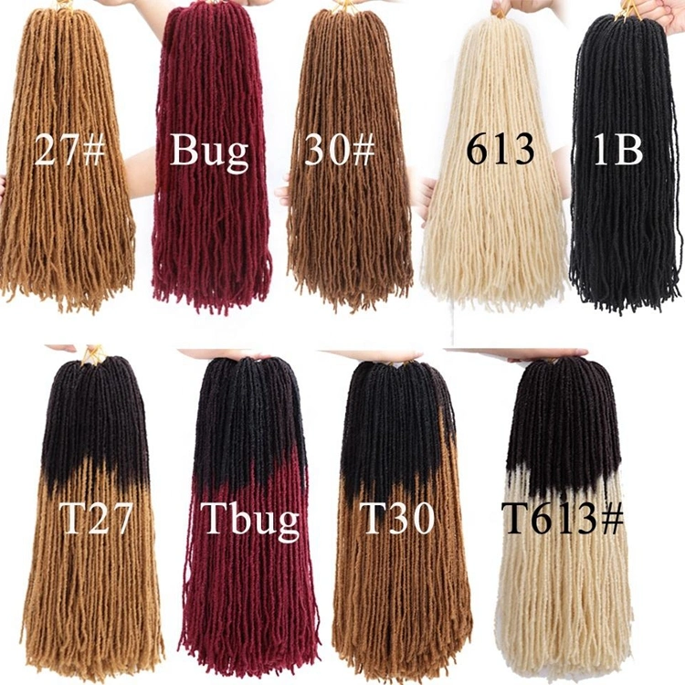 Cheap 18 Inches Soft Dread Faux Locs Crochet Synthetic Braiding Hair