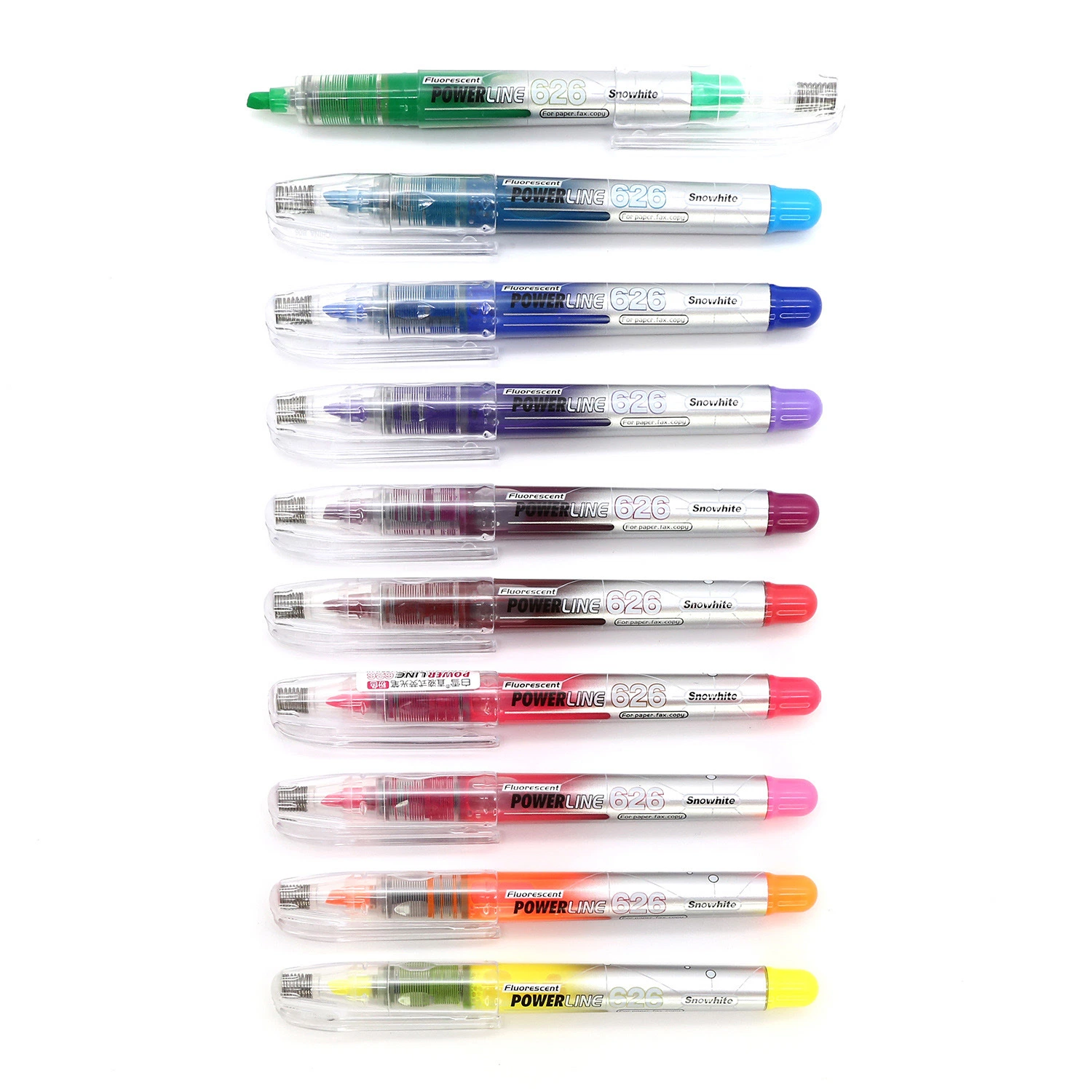 قرطاسية ثلجية سائل أقلام تمييز متنوعة الألوان طرف إزميل قلم لوح قلادة عالية، كورال