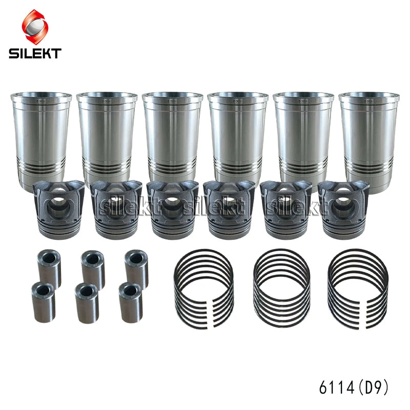 Cylinder Liner Kit Sdec D6114 D9 D05-101-41 Piston Ring Liner Assembly Piston Kit Truck Engine Parts