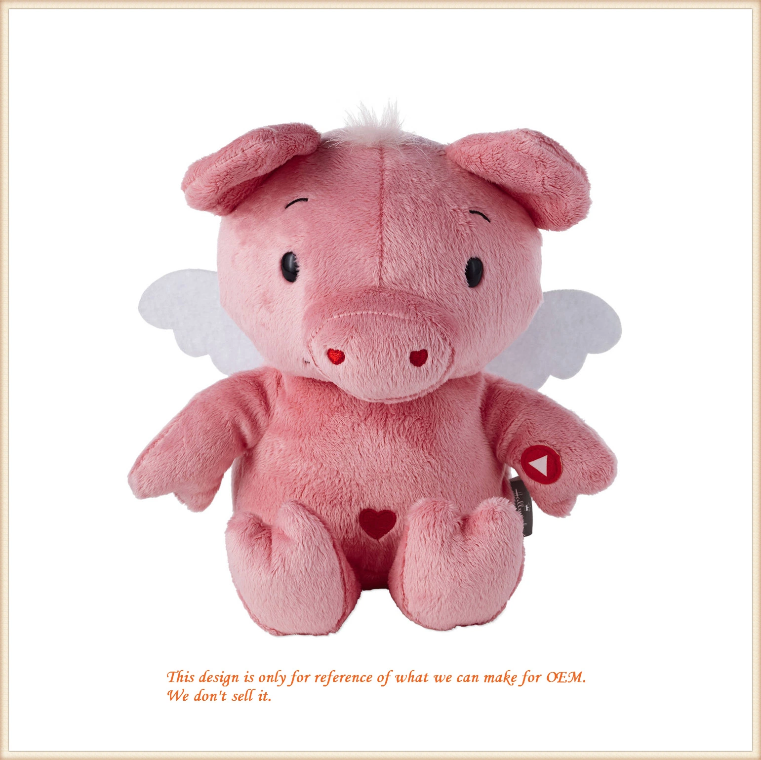 فطيرة تحلق باللون الوردي الوثير Pig Piggy Toys مخصصة للأطفال