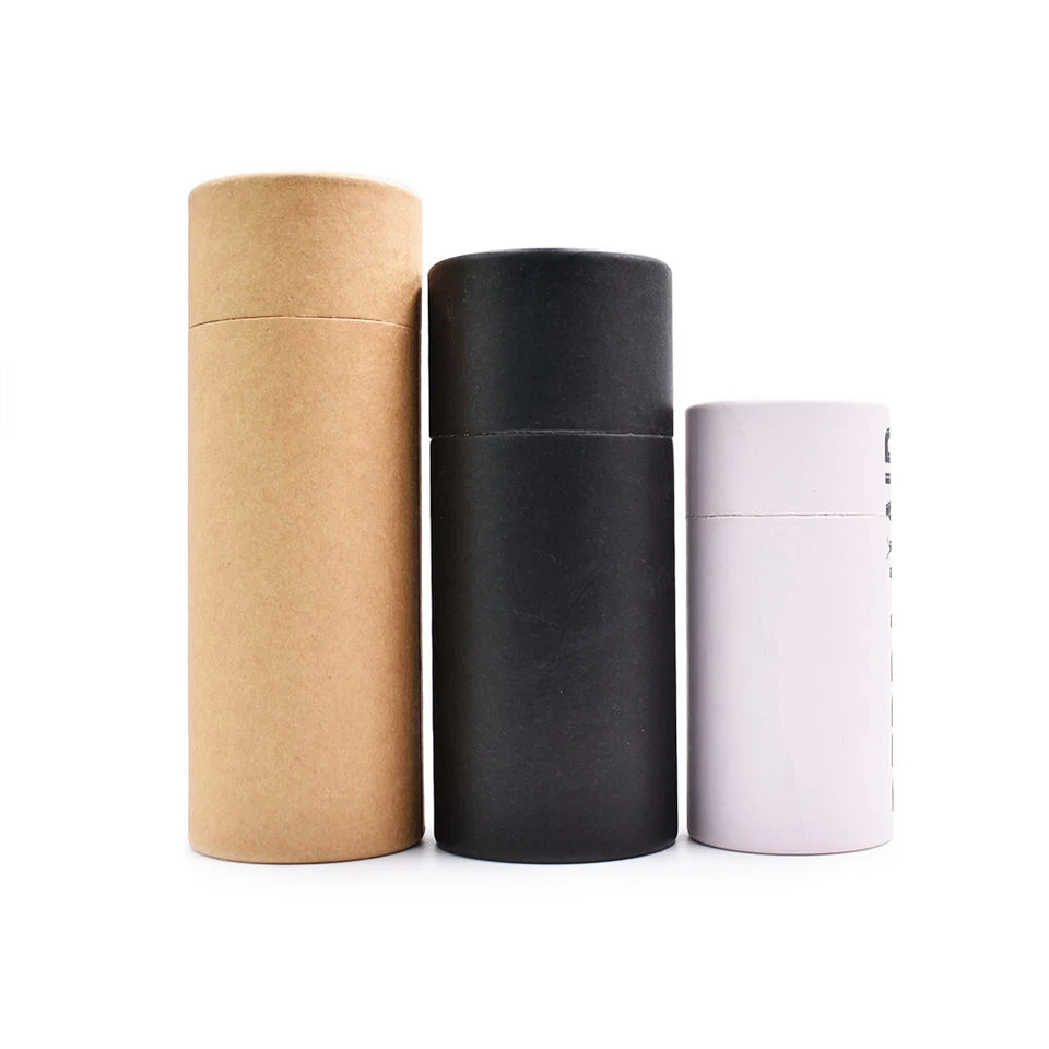 Food Grade Cylinder Kraft Paper Packaging Box with Metal Lid/Bottom