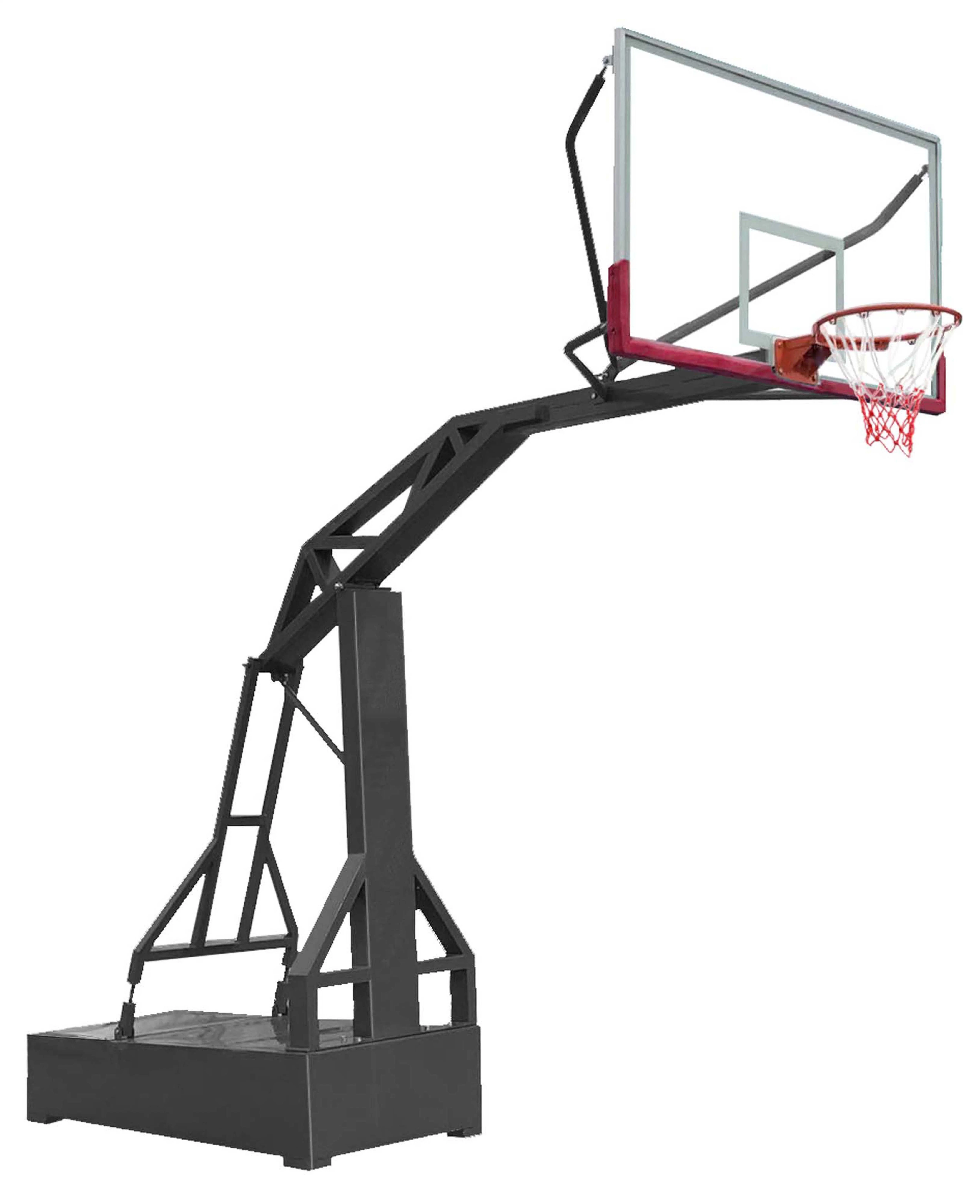 High quality/High cost performance Flat Box Type Basketball Hoop / Goal / System / Stand Standard with Tempered Glass Backboard