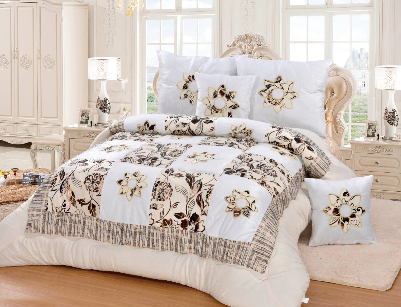 Conjunto de terciopelo con almohada 8pcs