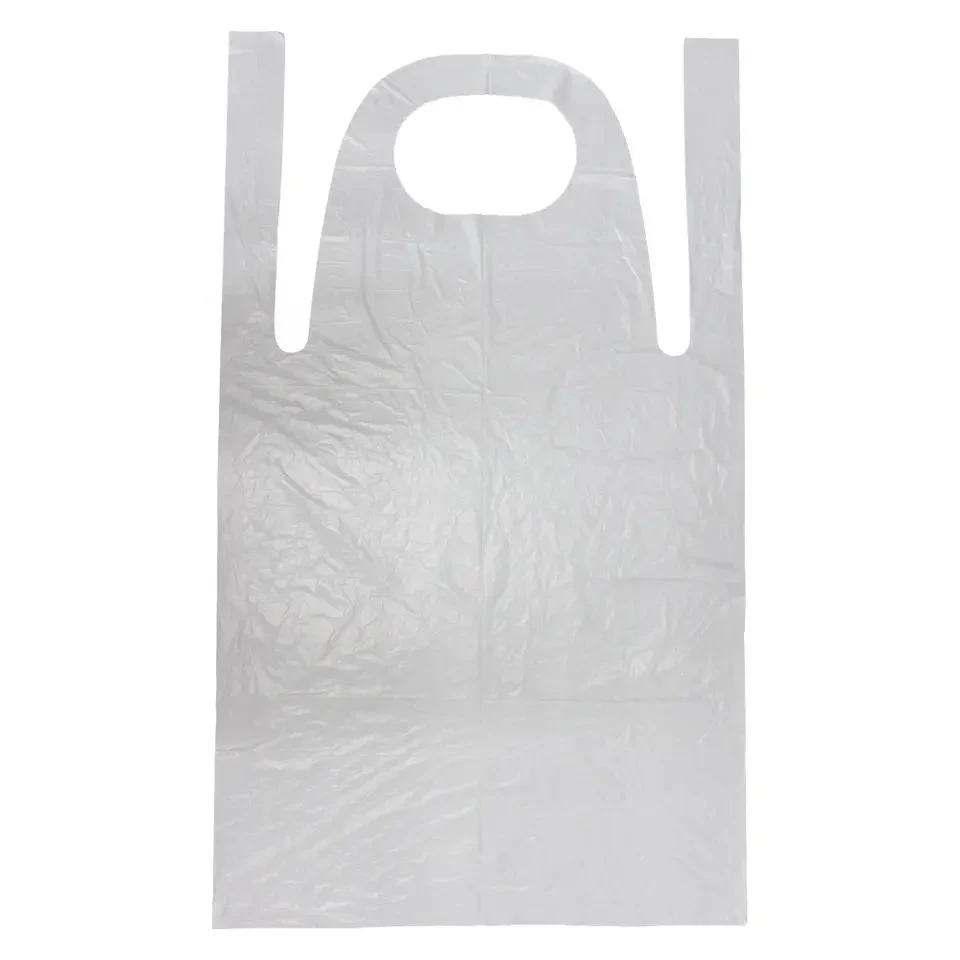 Disposable Plastic PE Salon Apron Barber for Work Transparent and Waterproof