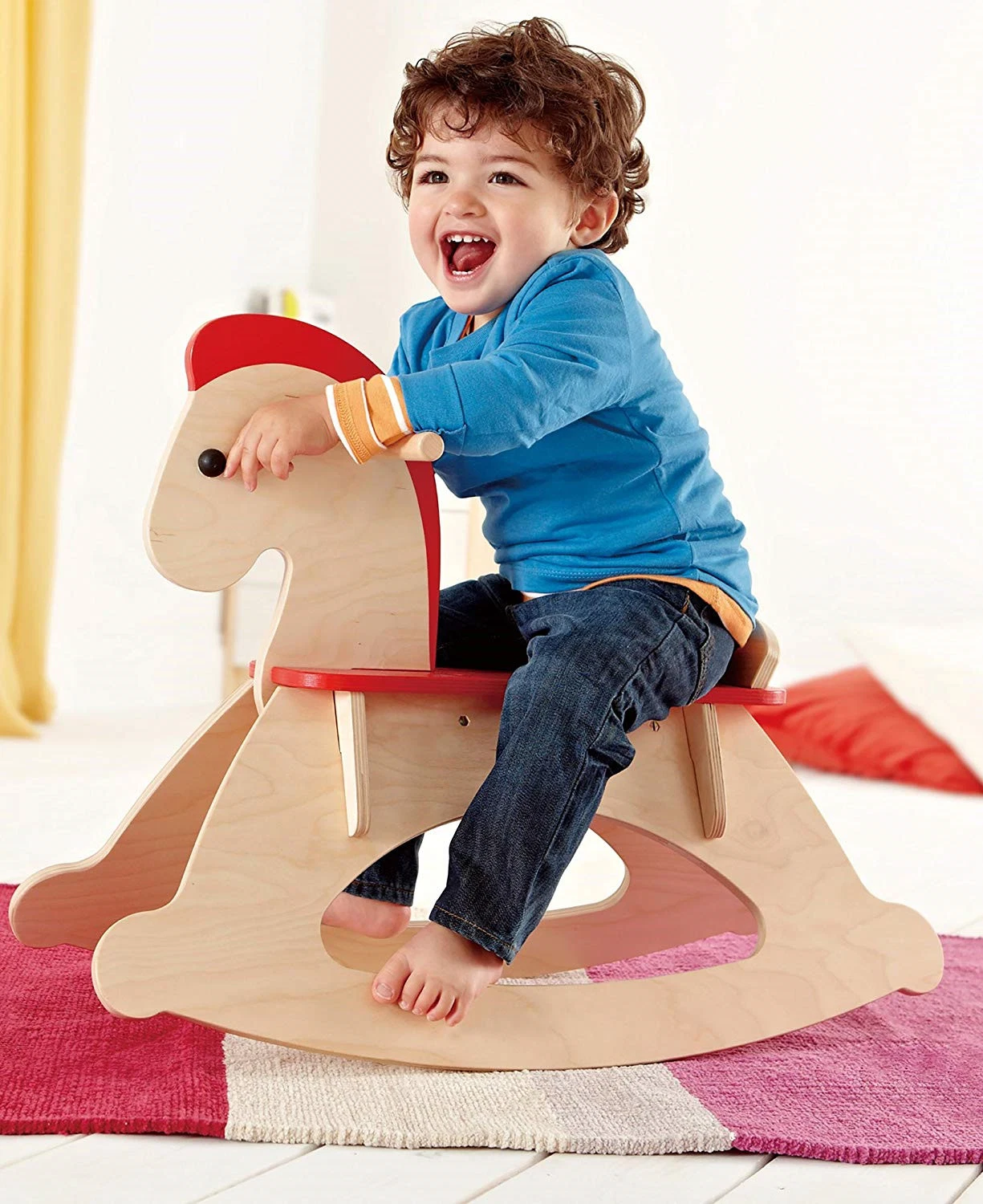 Kid's Wooden Rocking Horse Rock and Ride Wooden Educational Toy