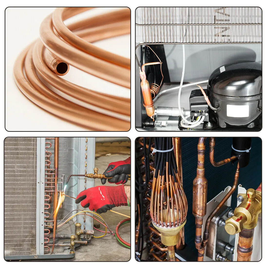 Refrigeration Copper Tube Coil Copper Pipe 3/8 1/4 Air Condition and Refrigerator Copper Tube