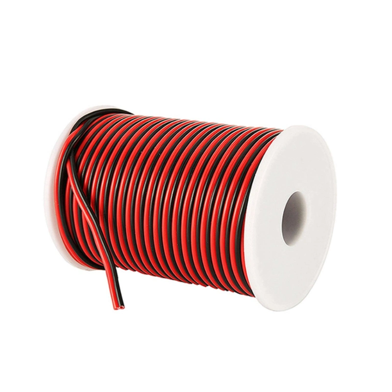 UL2468 Red Black Pure Copper Parallel Line 2 * 0.3mm 2 Core Flat Ribbon Cable Advertising Light Box Electric Vehicle Power Connection Wire