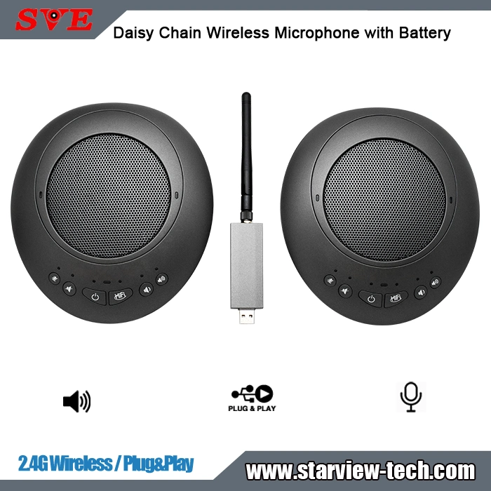 2.4G Wireless Daisy Chain Wireless Microphone with Speaker Battery Plug&Play