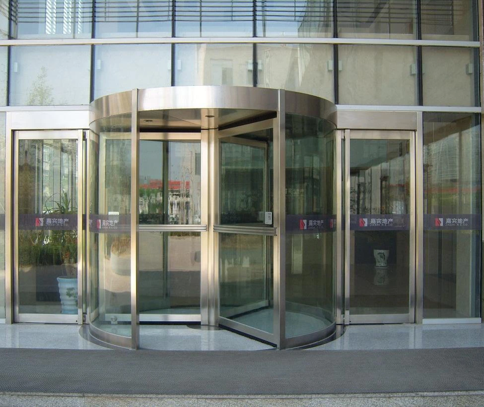 Automatic Revolving Door Clad with Stainless Steel Unpainted or Rose Gold Various Available