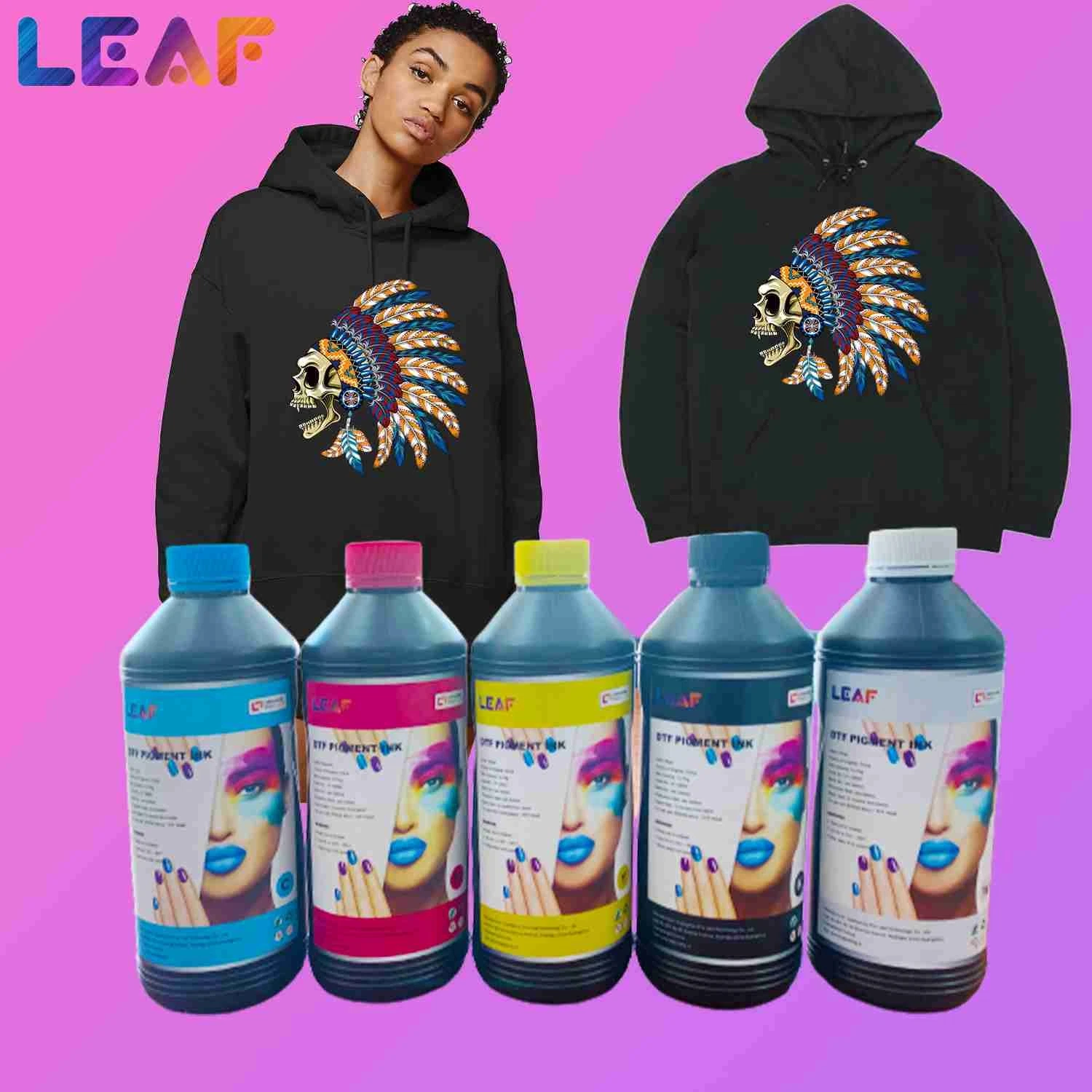 Mejora tu juego de impresión de camisetas con 1000ml hojas DTF blanco Tinta CMYK