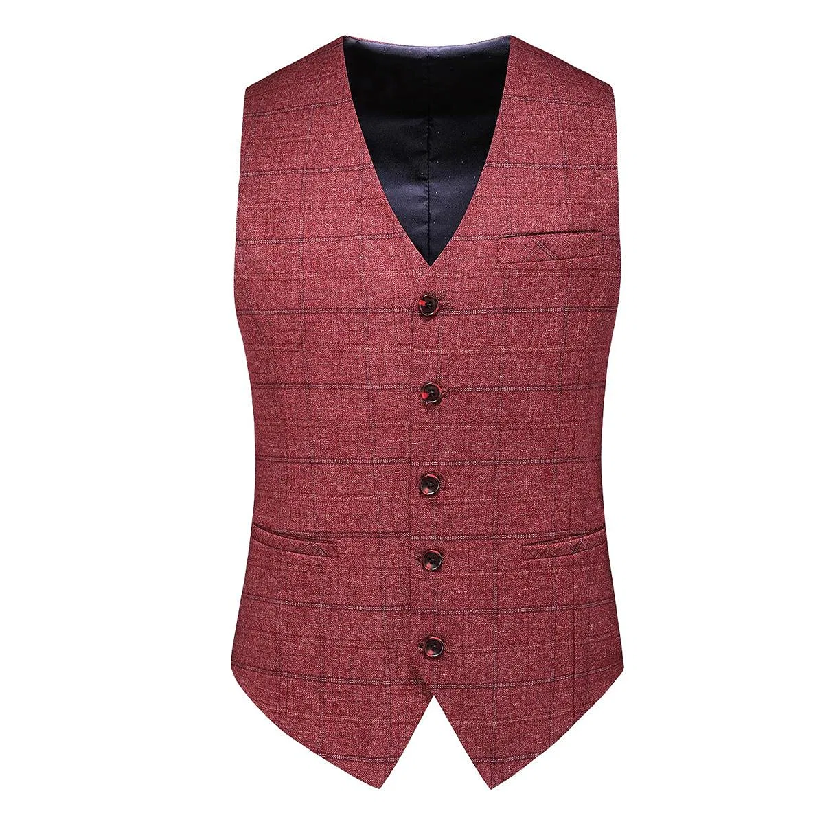 Men's 3 Piece Suit Slim Fit Plaid Tweed Formal Wear