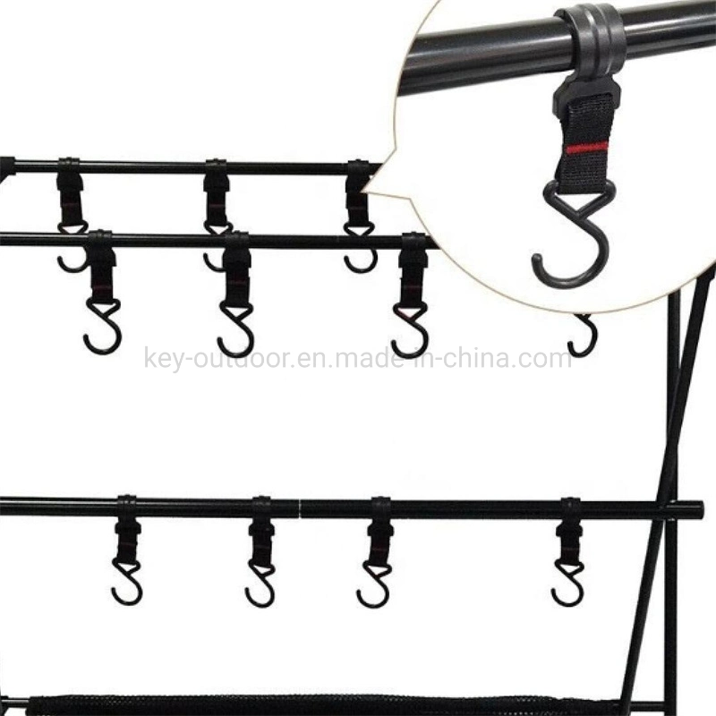 Barbacoa al aire libre Camping Viajes Barbacoa Plegable Portátil Rack Accesorios rack Almacenamiento Triángulo Colgador de utensilios de cocina