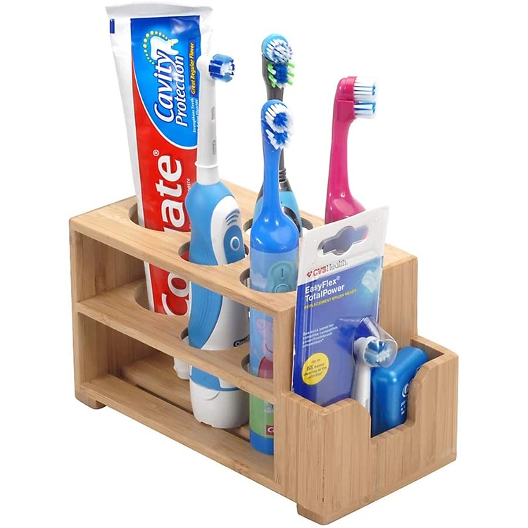 Bamboo Toothbrush and Toothpaste Holder Bamboo Hot Selling Rack for Bath Accessory