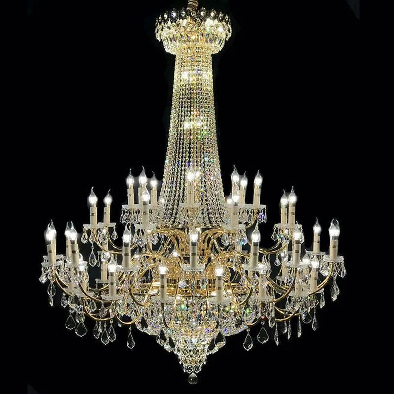 Французская империя Свадебная хрустальный Chandelier Роскошные хрустальные свечи подвесной светильник