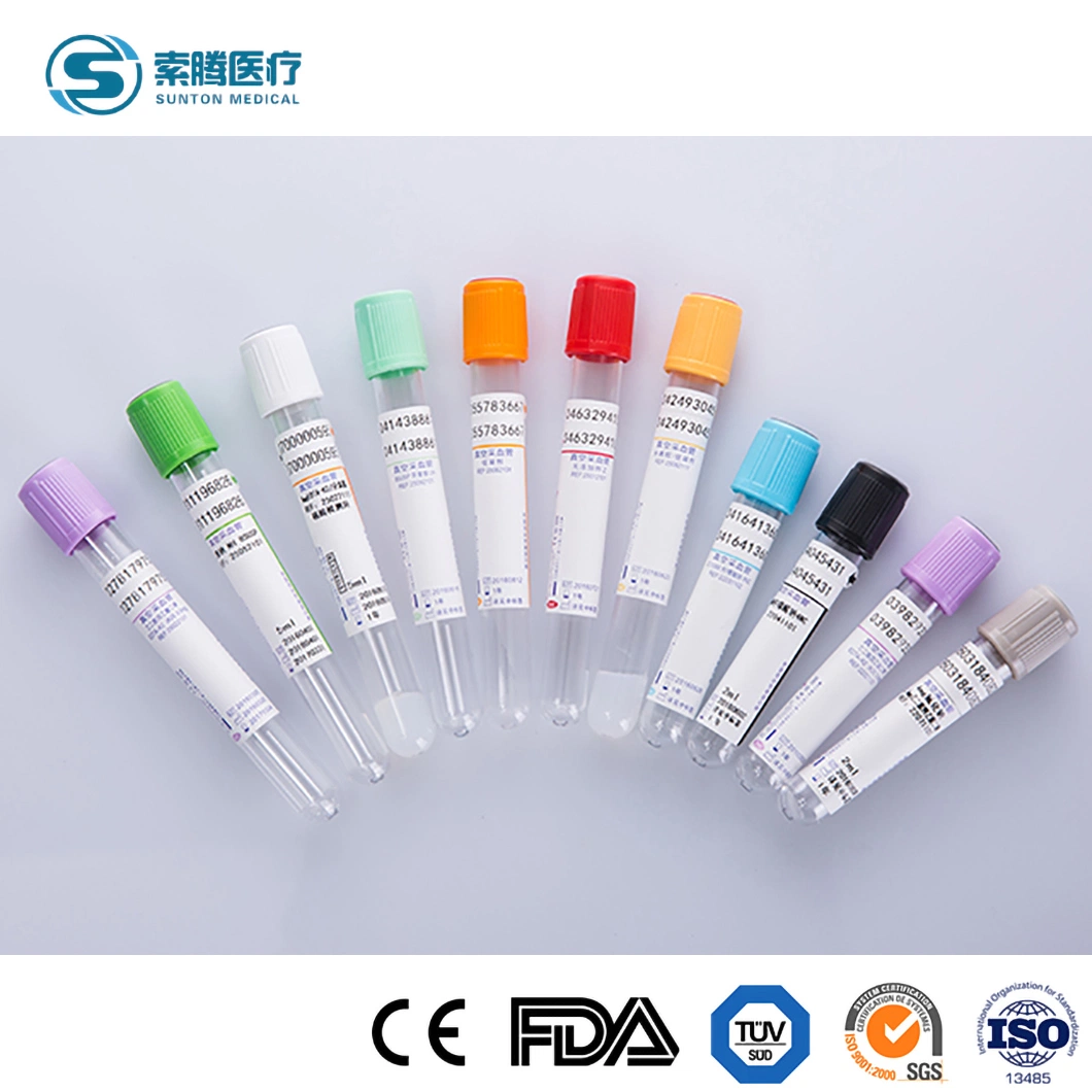 Tubo de recogida de sangre de vacío Sunton China desechable médico al por mayor personalizado Fabricantes de tubos de extracción de sangre de vacío estériles tubos de sangre de vacío médico