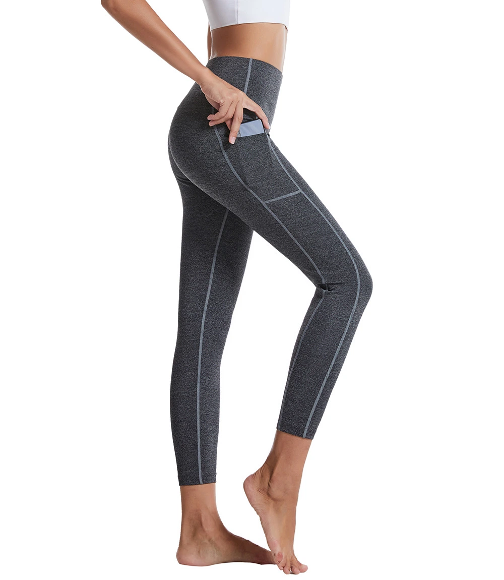 Frauen Yoga Tights Nylon Stretch Fitness Übung Sport Leggings mit Telefontasche