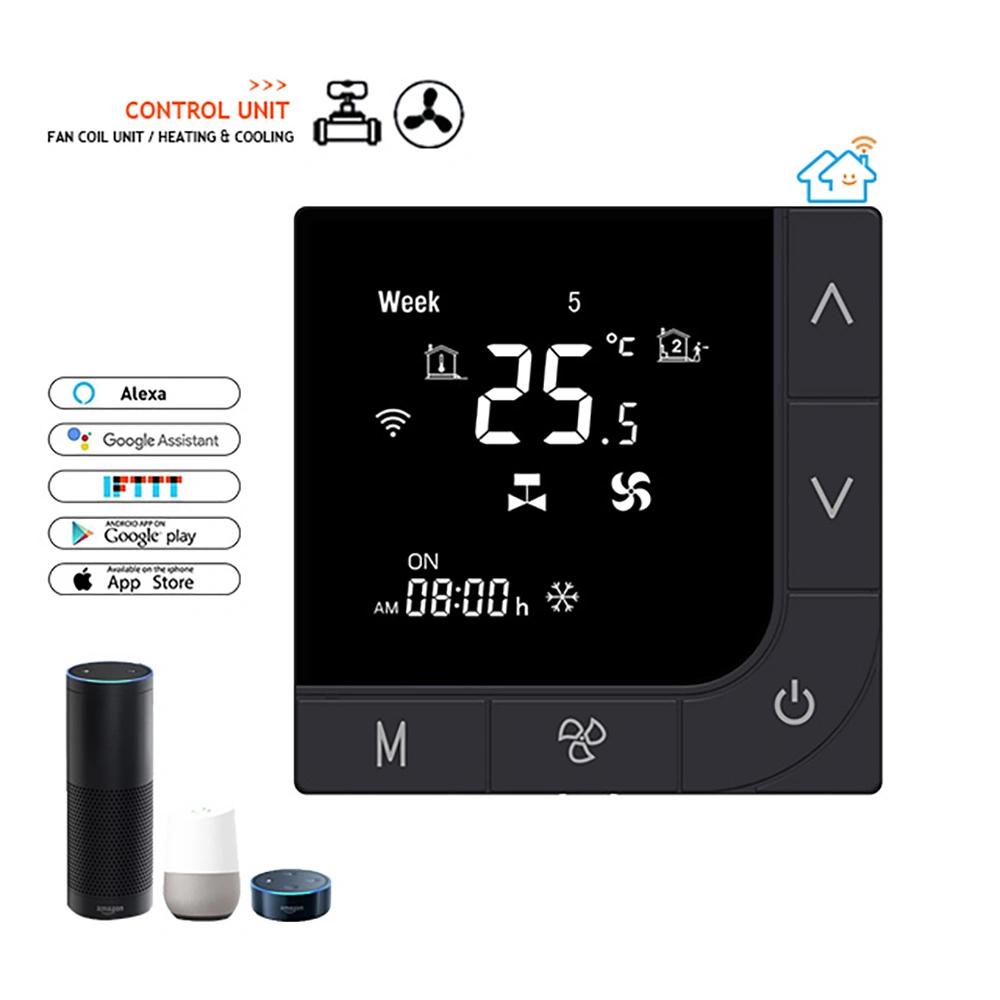 Weekly Programmable Fan Coil Cooling and Heating Modbus WiFi Room Thermostat