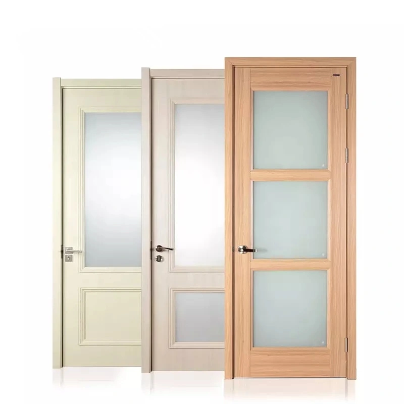 Tailandia moderna precio de las puertas de vidrio interior Puerta de madera MDF de PVC