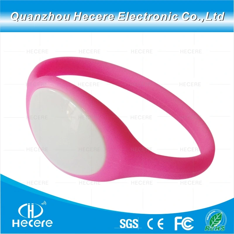 Personalized RFID Lf 125kHz Tk4100 Reusable Silcone Wristbands Plastic Cover