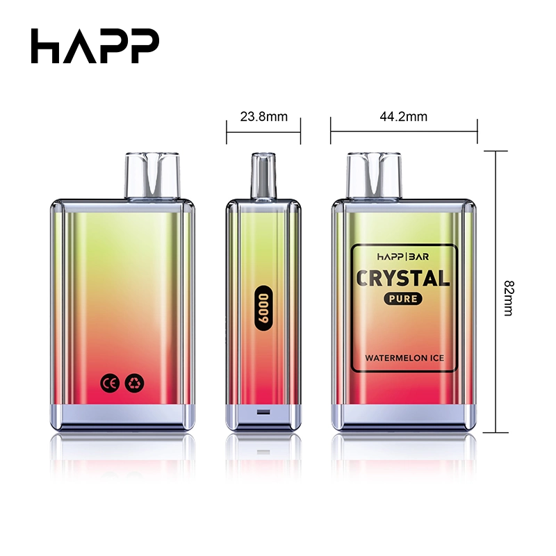 Einweg-Vape Kundengebundene Logo Happ Crystal Legend Bar E Zigarette Zum Rauchen