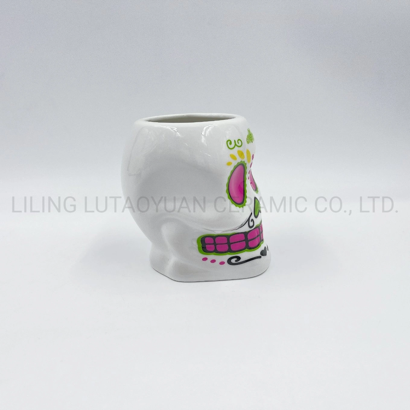 Juego de vajilla de porcelana/China Wholesale/Supplier Halloween Skull Taza de Café Taza de Té Utensilios de Cocina decoración personalizada con el logotipo de patrón de colores y diseños