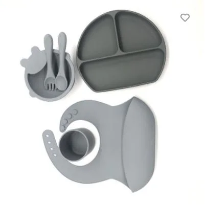 Customized Silicone Rubber Products Feeding Set Adjustable Soft Bibs for Baby