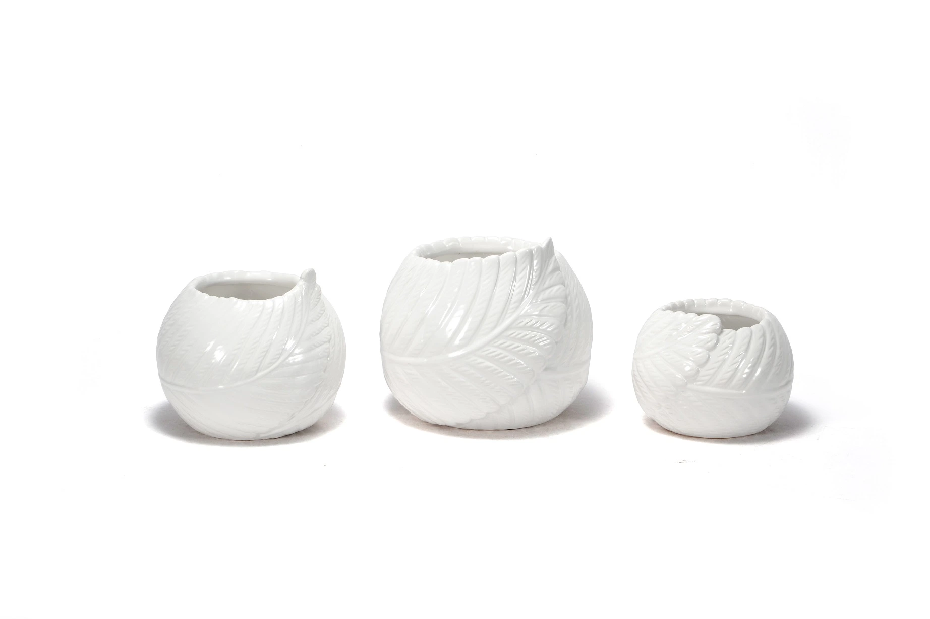 Reactive Glazed White Ceramic Vase Flower Decorative Stoneware Set 3