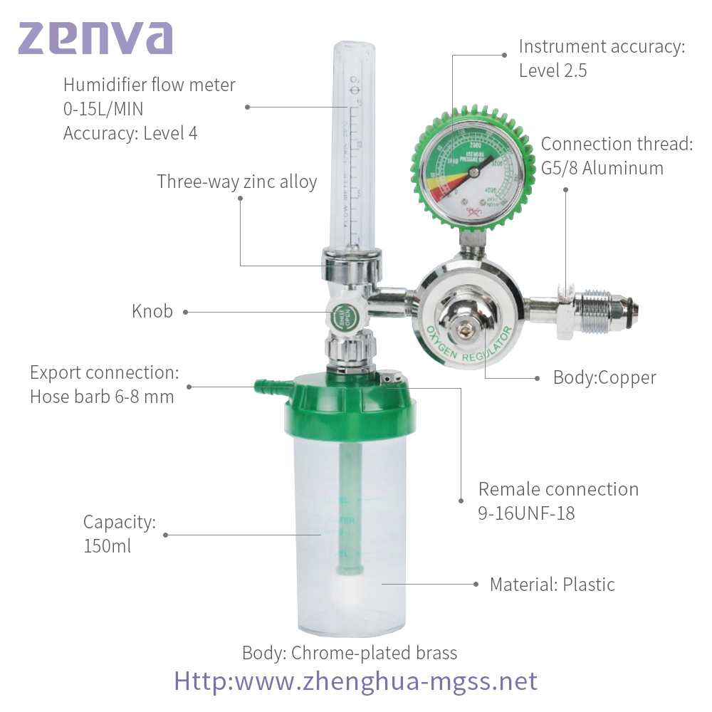 2021 Heisses Modell Cga540 des medizinischen Sauerstoffreglers mit Anschluss Durchflussmesser