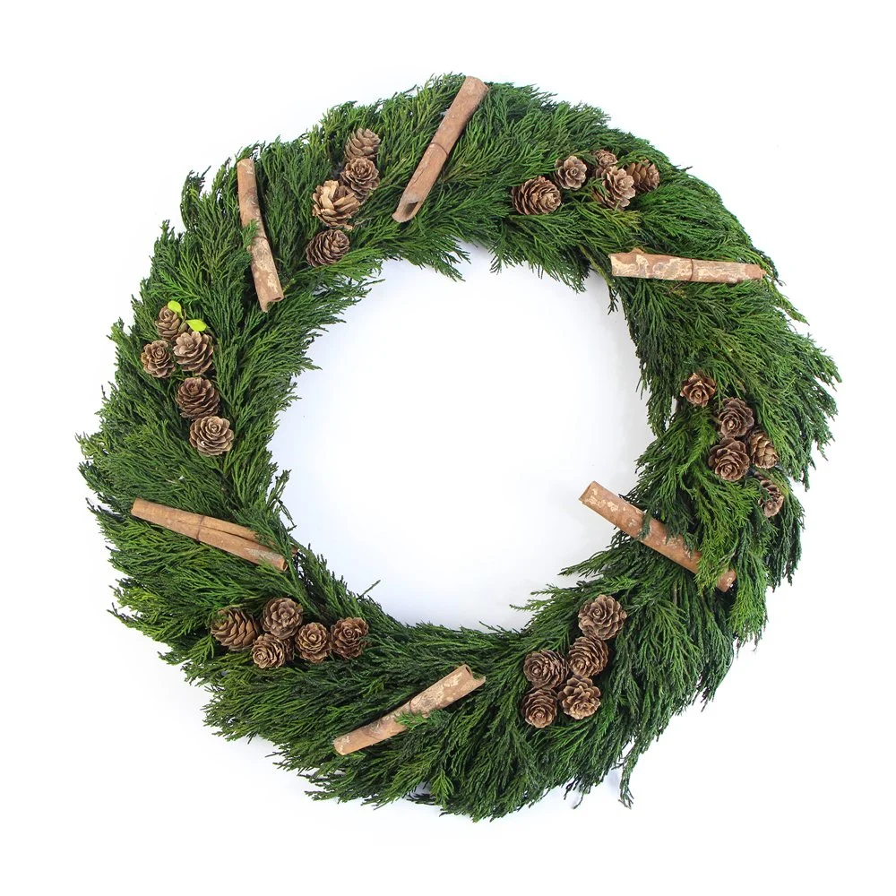 High quality/High cost performance Natural Preserved Cypress Garland for Christmas Decoration