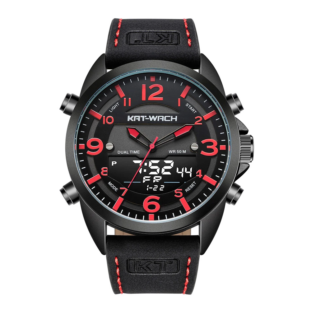 Смотреть Quartz Digital Fashion Watch Wholesales Sports Watch Dual Time Хронограф качество водонепроницаемые часы Пластиковые часы