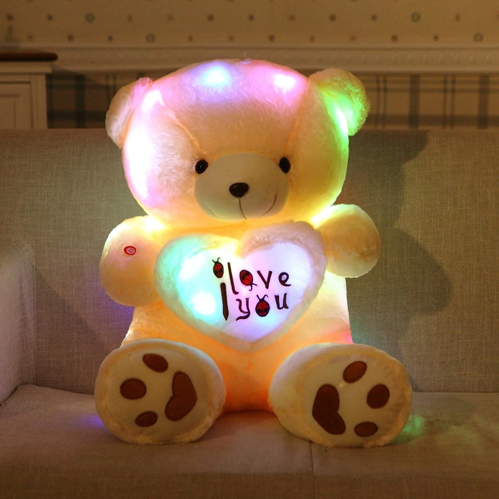 Moon Pillow Plush Toys Cute Luminous Toy LED Light Glow in Dark