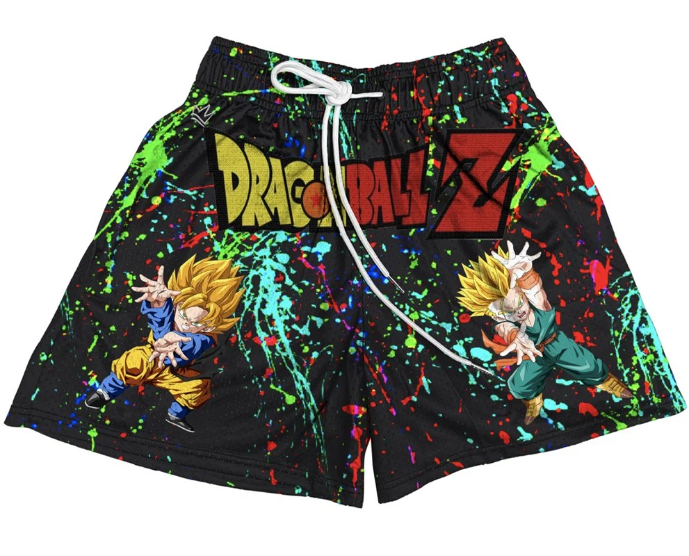 Los hombres a los niños de la danza fusión personalizado Shorts Goten Trunks Dragon Ball pantalones cortos