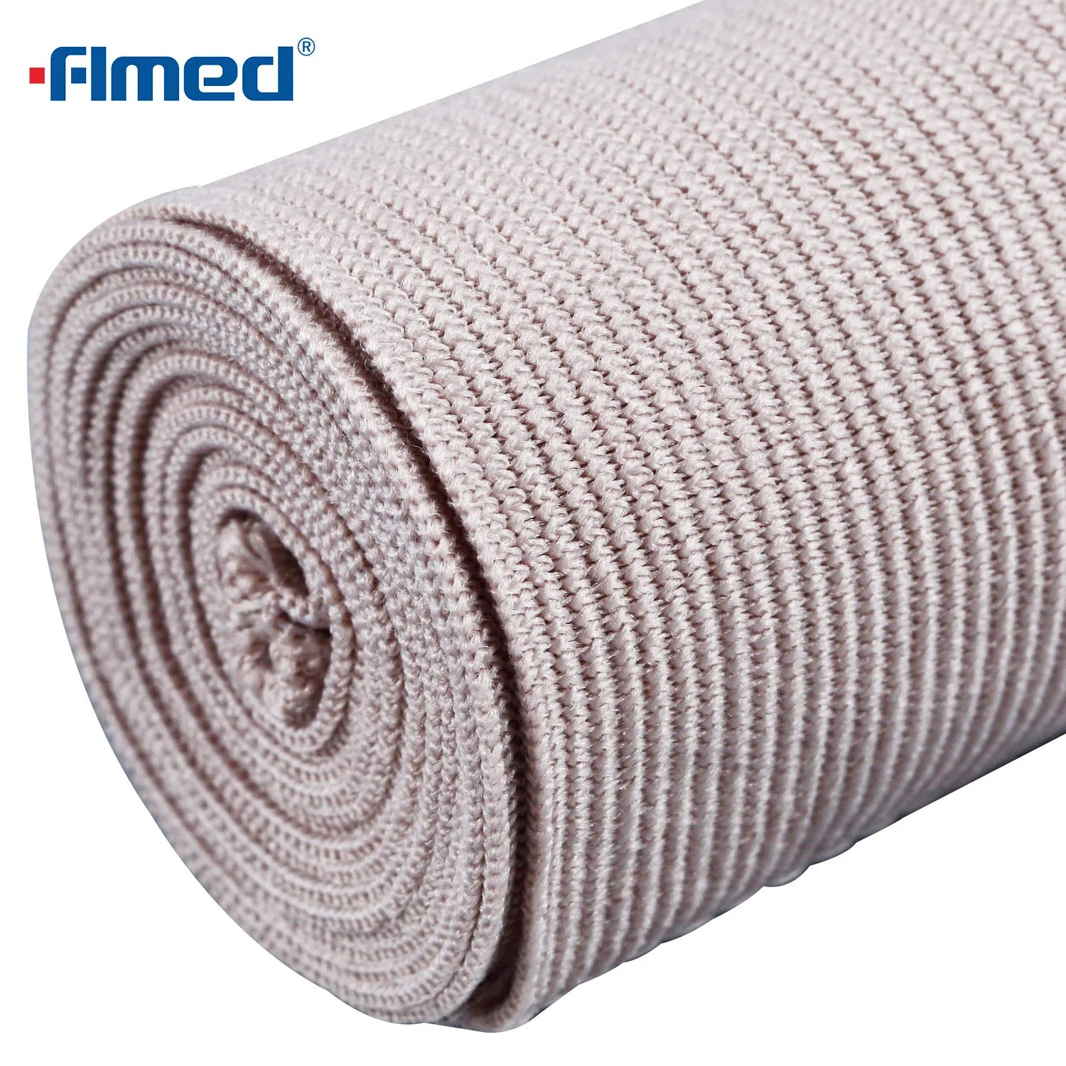 Disposable Medical High Elastic Cotton Crepe Bandages with Red Blue Line ISO13485 CE