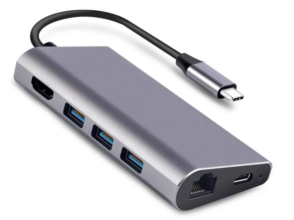 موزع iPad PRO USB C لموصّل USB من النوع C إلى محول HDMI 4K، محول USB SD/TF، قارئ بطاقات Thunderbolt 3