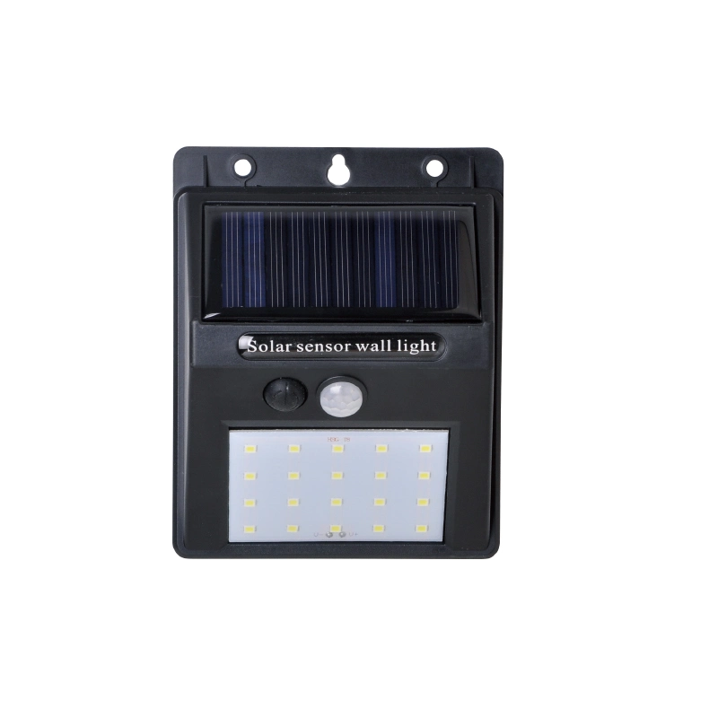 Lampe murale solaire LED étanche sans fil avec capteur PIR en ABS.