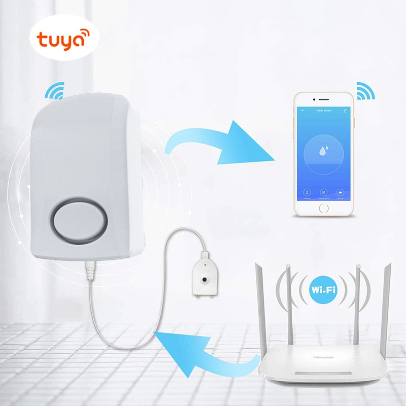 Tuya maison intelligente Smart de débordement de la sécurité des systèmes sans fil détecteur de fuite d'alarme de l'eau de l'équipement alarme du détecteur de fuite de l'eau WiFi