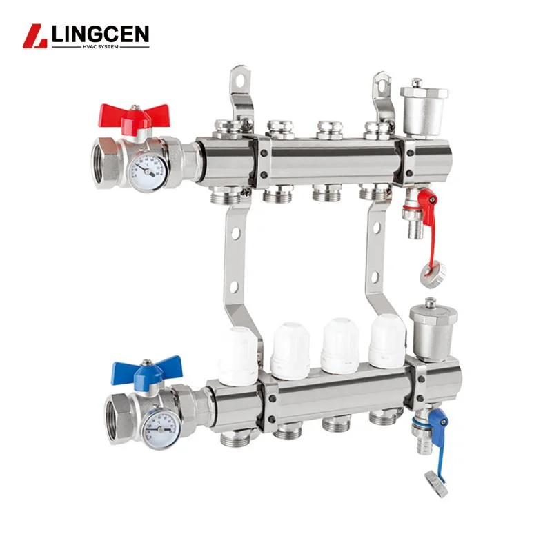 Brass Floor Manifold with Flowmeter for Underfloor Heating Water Manifold