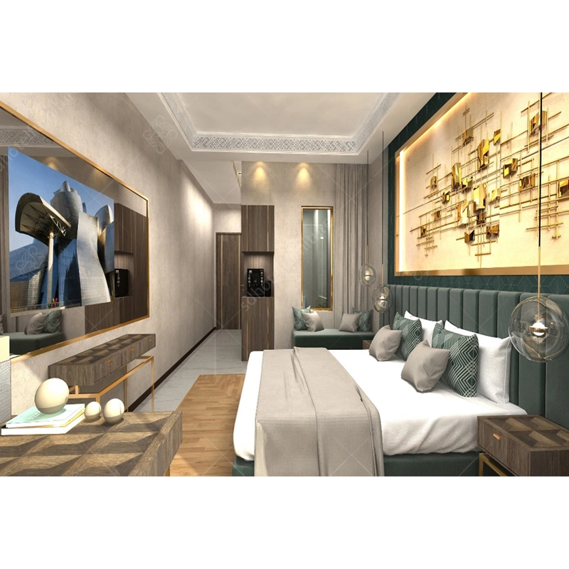 Foshan Hersteller maßgeschneiderte Hotel Zimmer Möbel mit Schlafzimmer-Sets für Hotel/Apartment/Resort