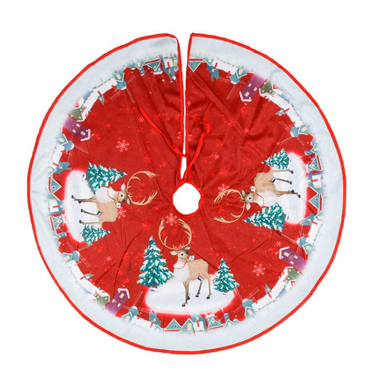 New Christmas Digital Printed Tree Skirt Scene Ornament